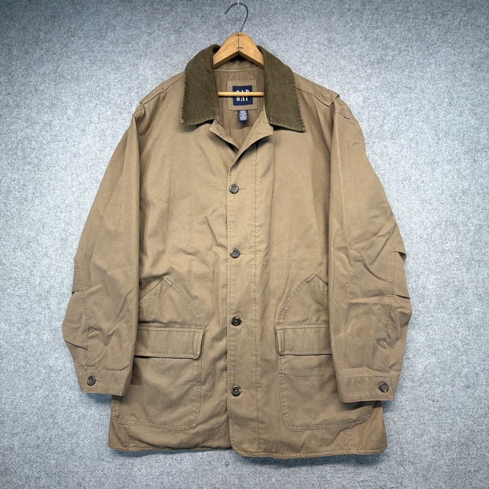 Vintage Gap Jacket Mens XXL Brown Twill Long Sleeve Barn Jacket Chore Coat